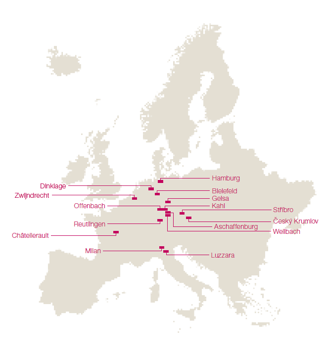 Production sites of the KION Group &ndash; Europe (world map)