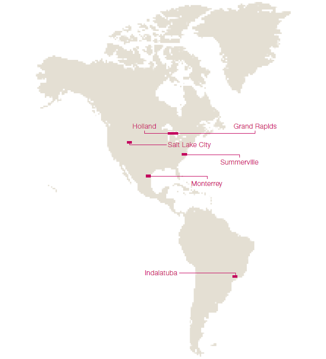 Production sites of the KION Group &ndash; America (world map)